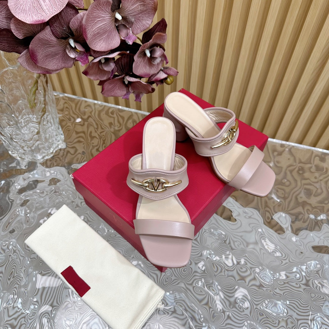 High Heel 70 Sandal The Bold Edition Vlogo Square Toe Rose Cannelle