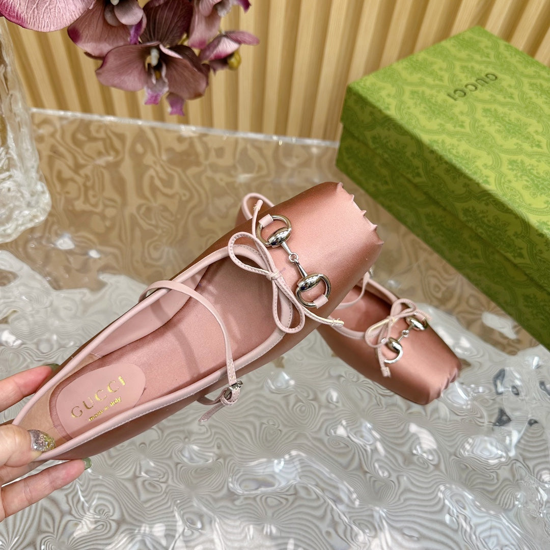 BALLET FLAT IN CORAL PINK SILK