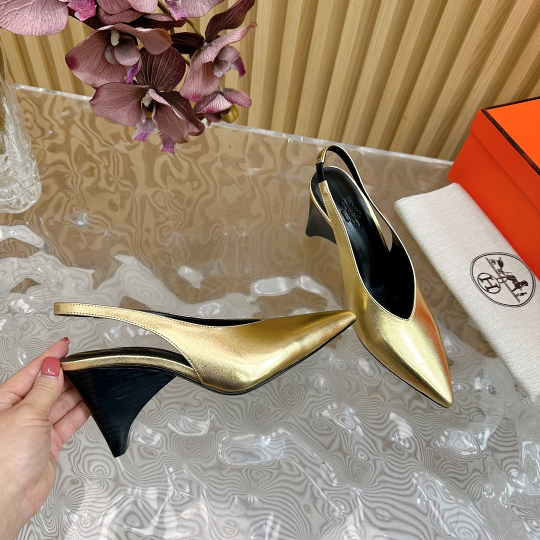 HM Intime 75 Pump Gold Lambskin 957089