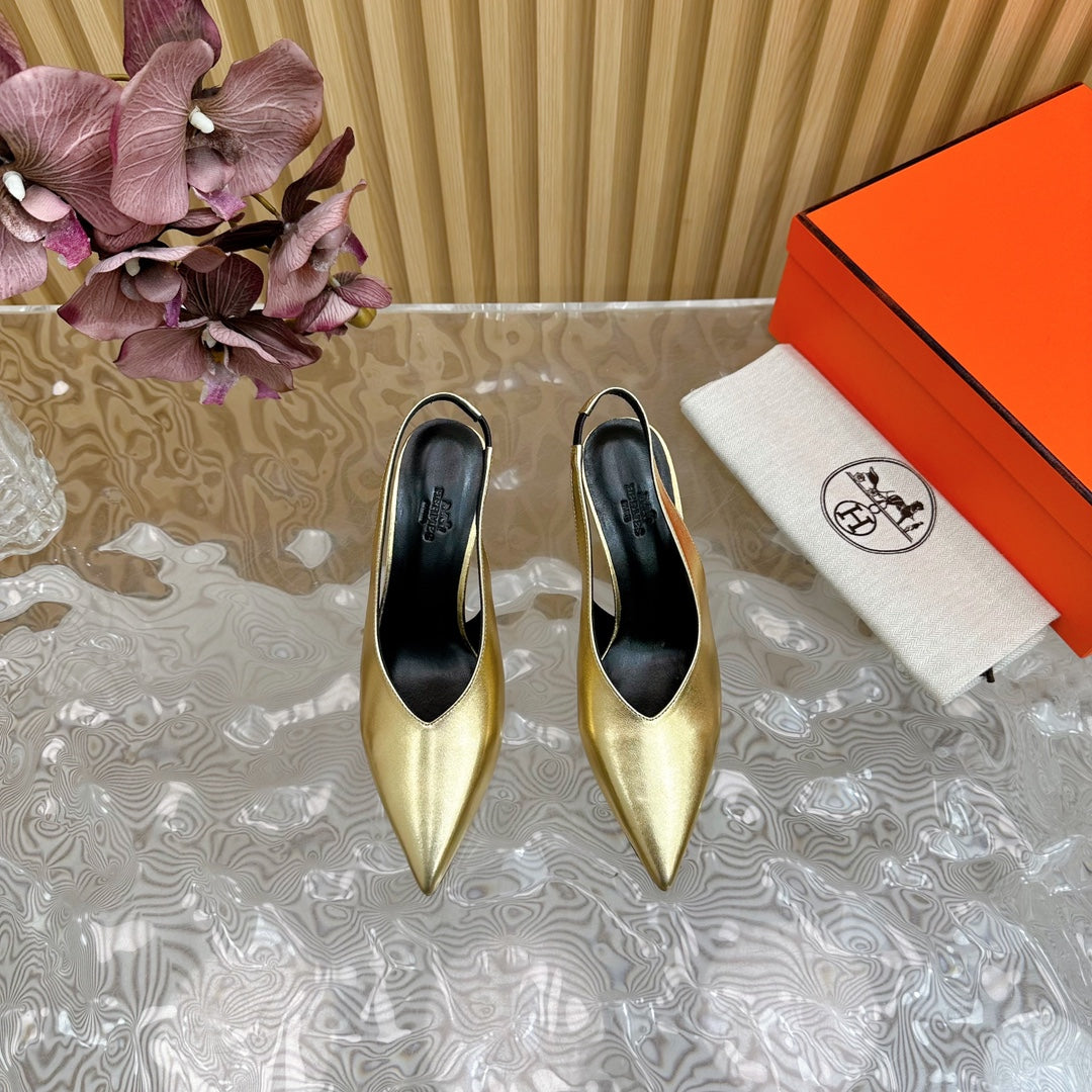 HM Intime 75 Pump Gold Lambskin 957089