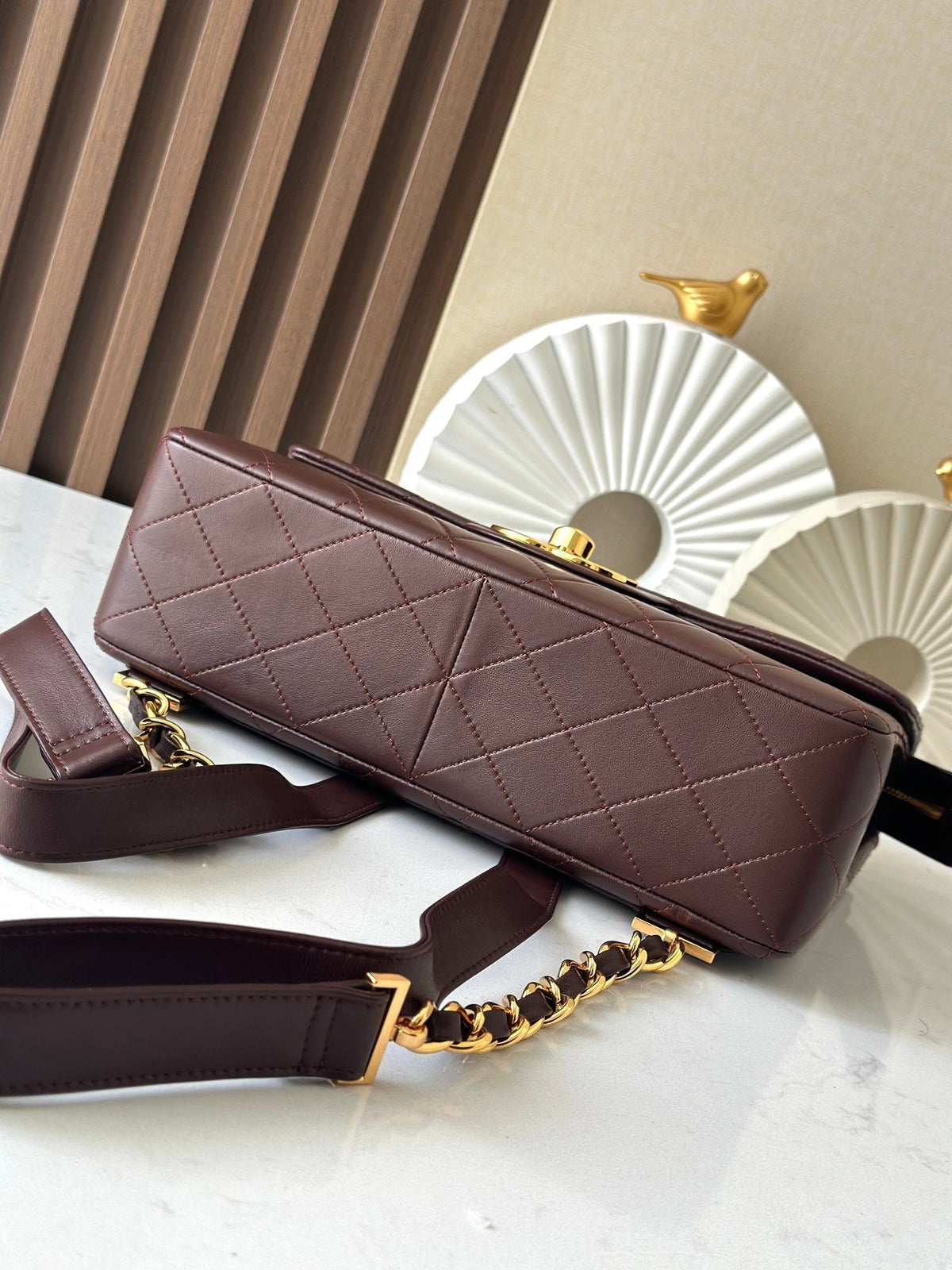 CC 2025 Backpack 30cm Brown Gold Backpack Sheepskin 298104