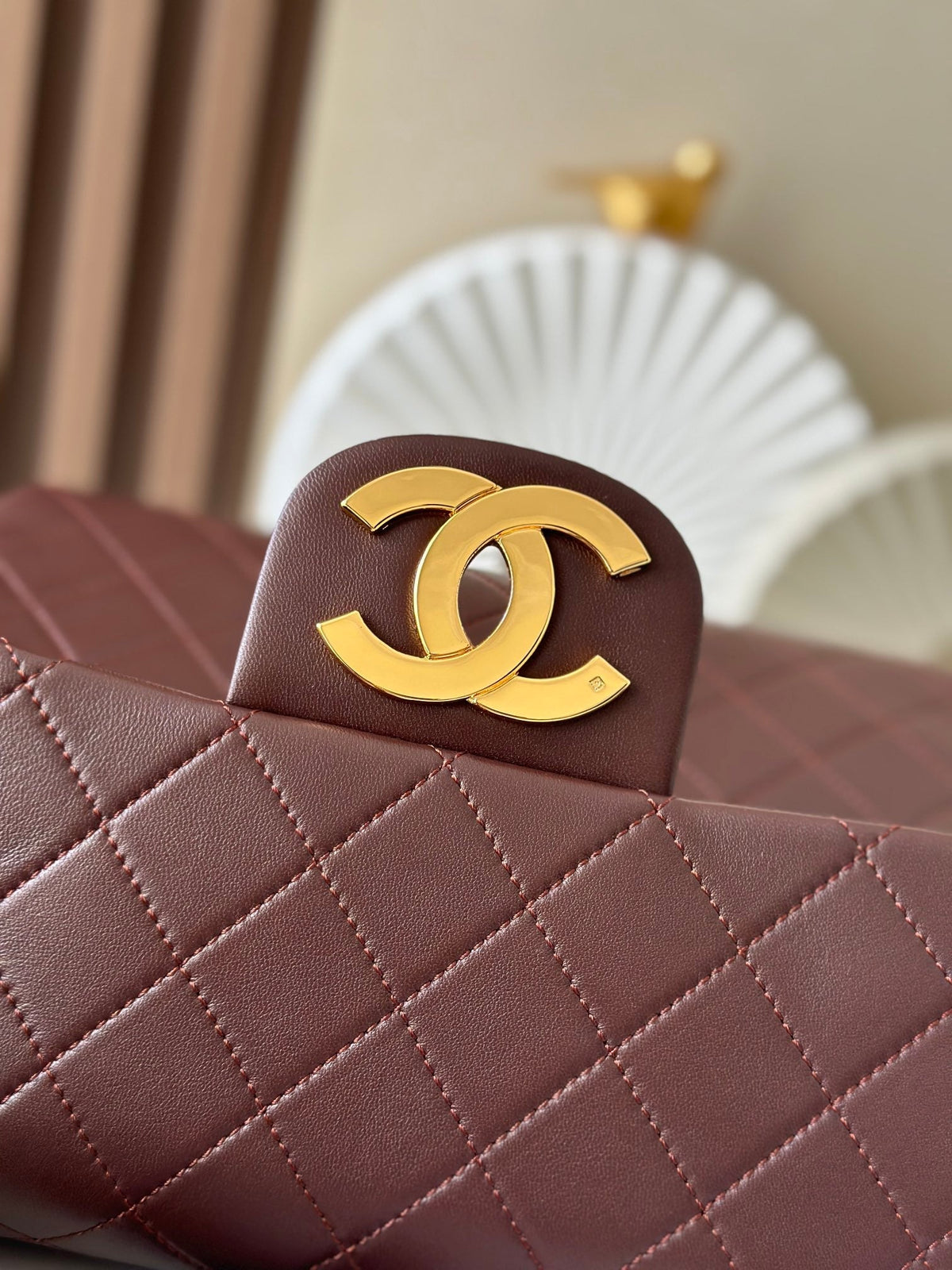 CC 2025 Backpack 30cm Brown Gold Backpack Sheepskin 298104