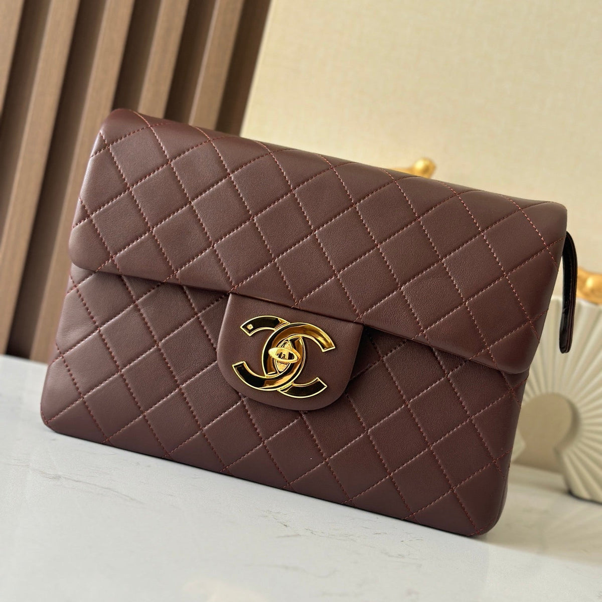 CC 2025 Backpack 30cm Brown Gold Backpack Sheepskin 298104