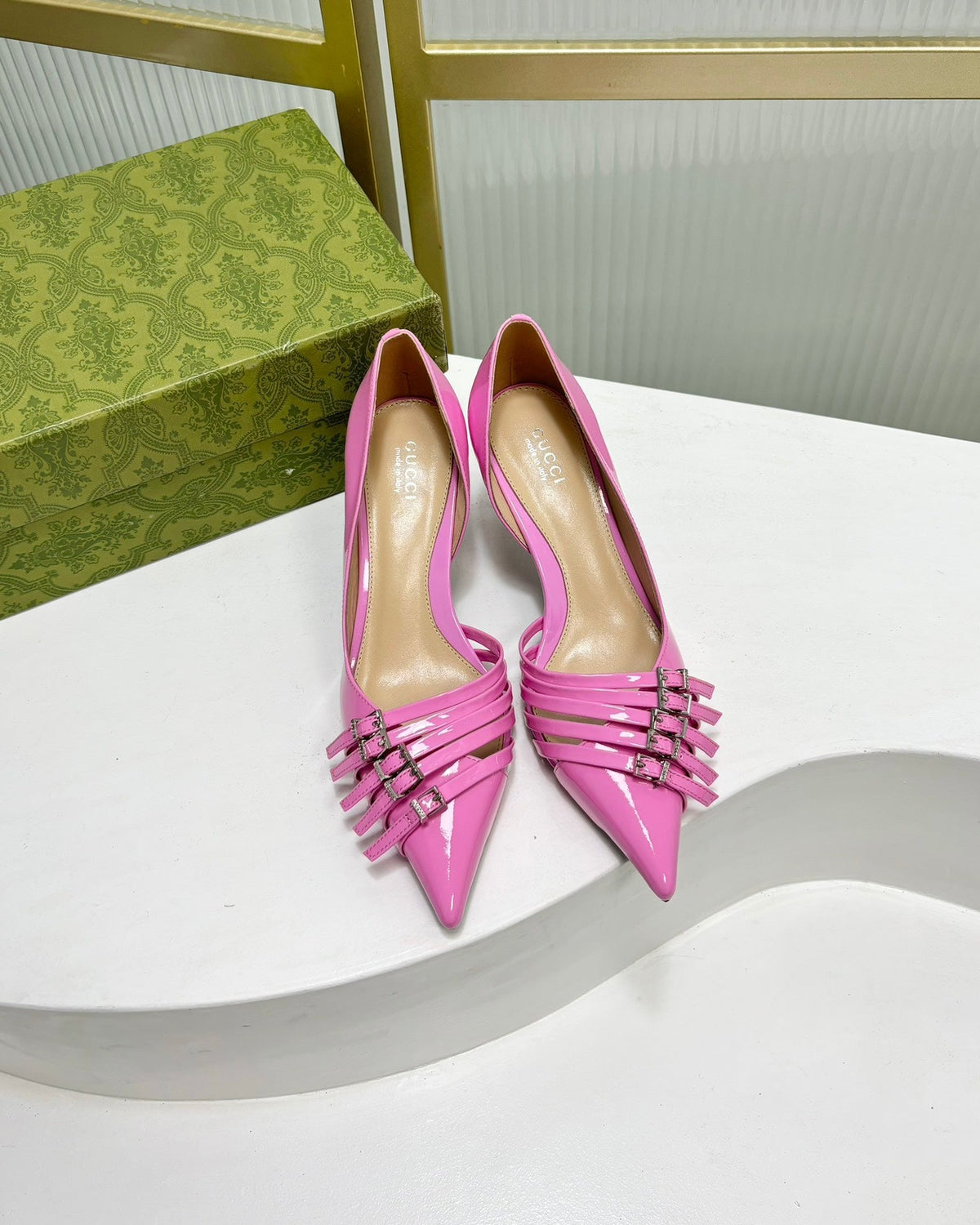 HIGH PUMP 6 CM IN FUSCIA PINK CALFSKIN