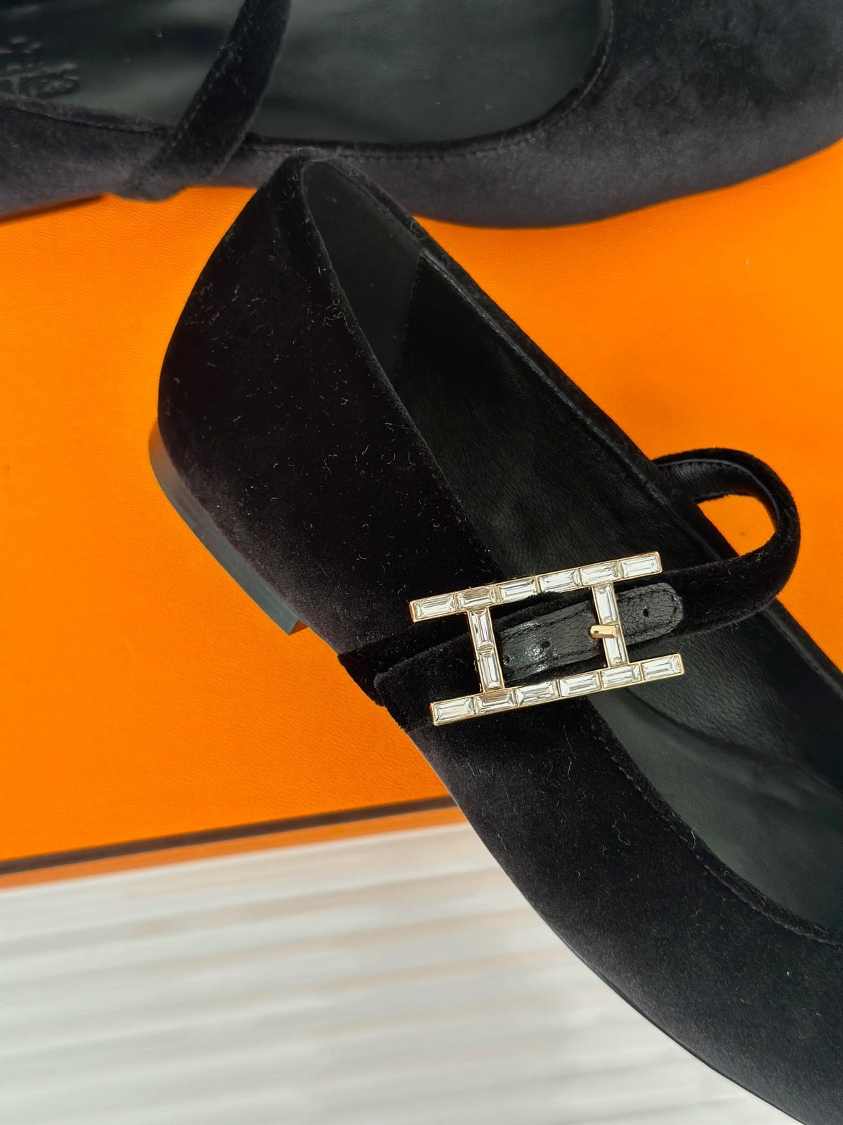 hm jane ballet flat black velvet