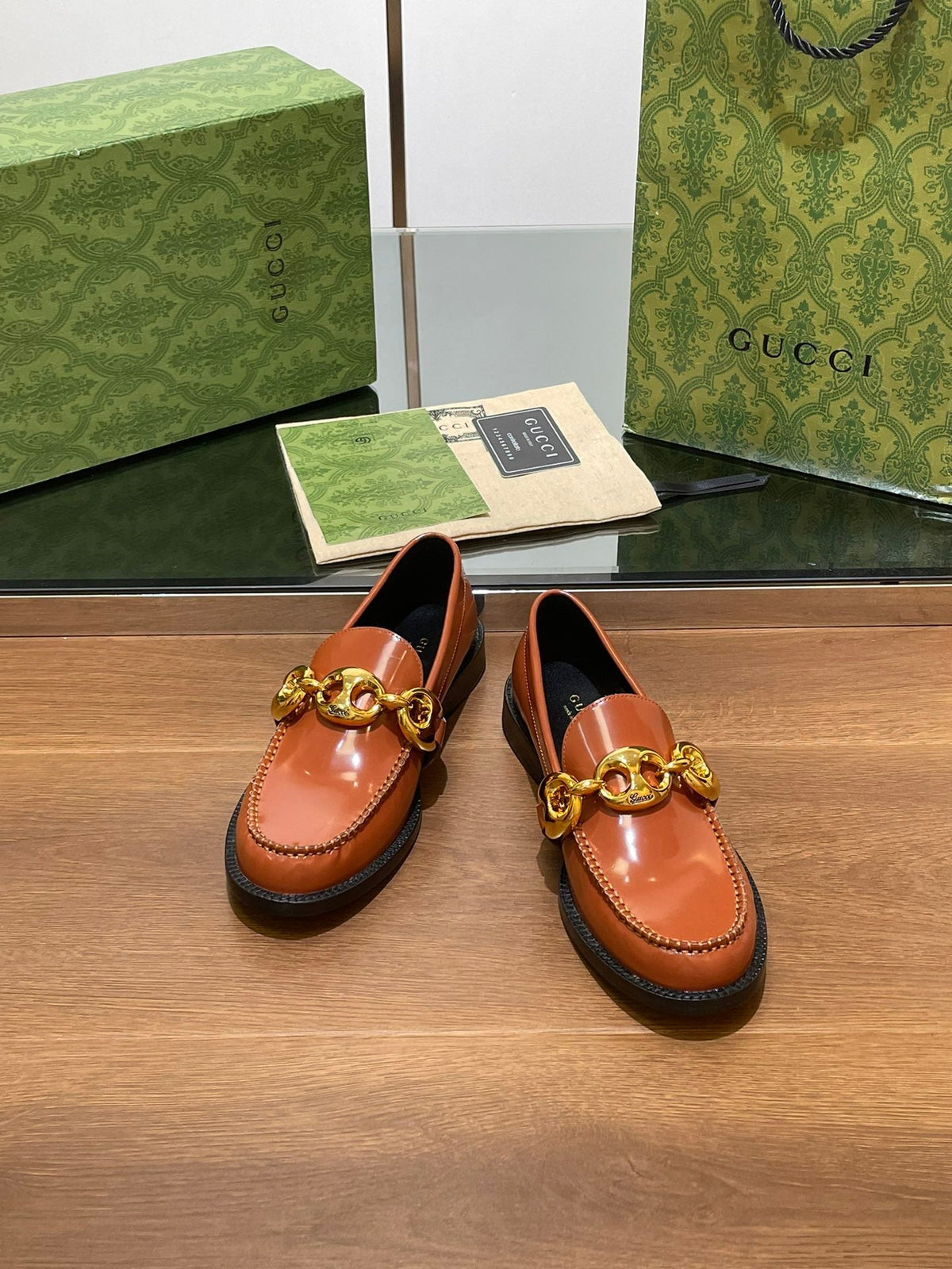 GG Marina Loafer Bronw Patent Calfskin