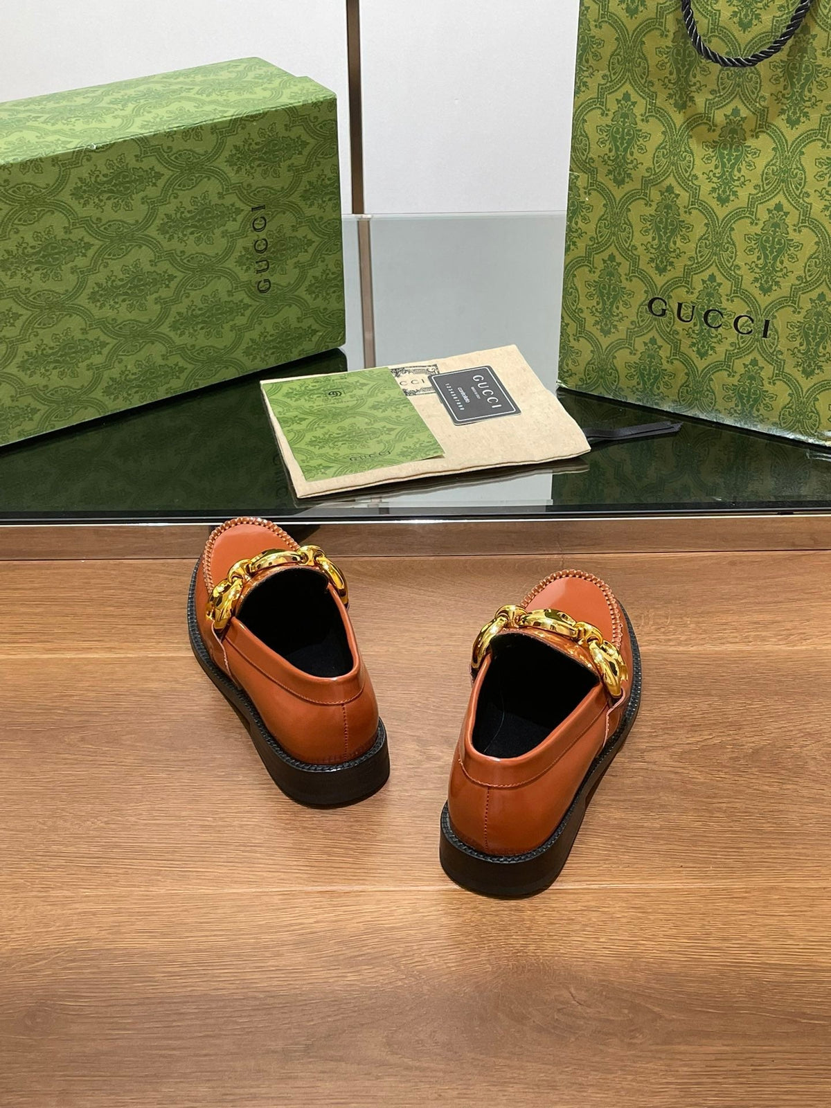 GG Marina Loafer Bronw Patent Calfskin