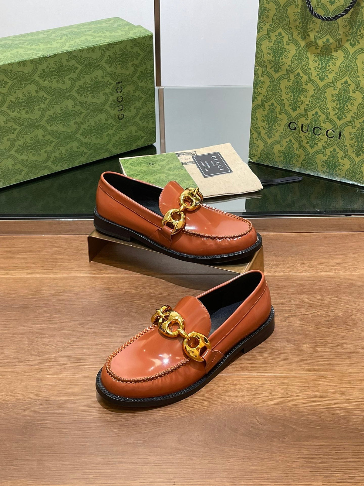 GG Marina Loafer Bronw Patent Calfskin