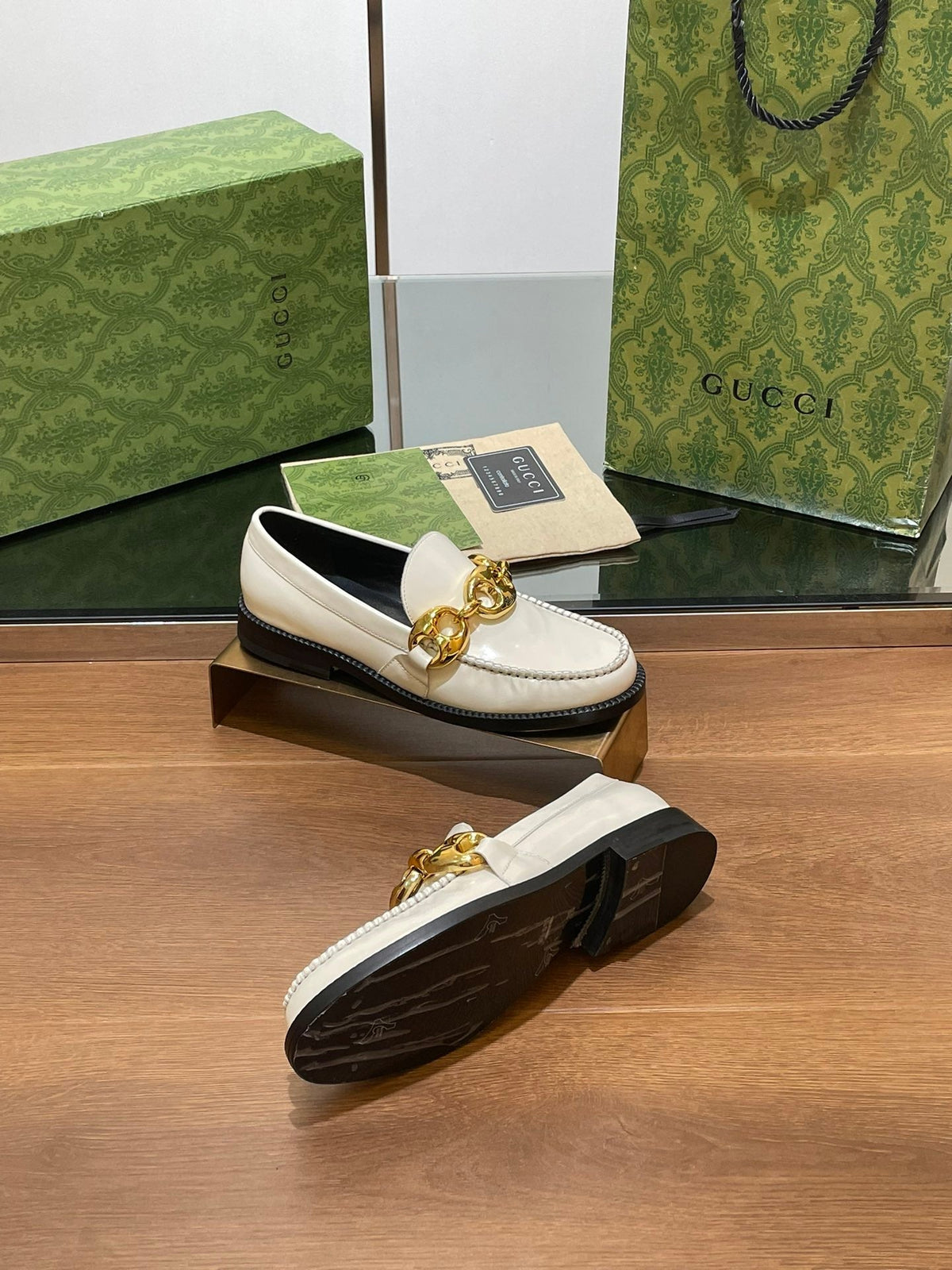 GG Marina Loafer Cream Patent Calfskin