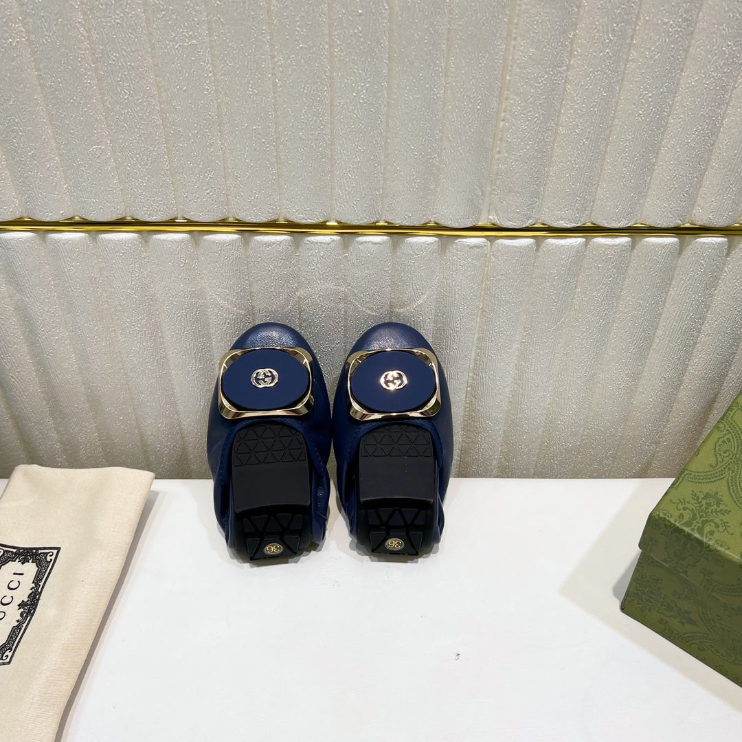 GG BALLET SUPER SLIM NAVY LAMBSKIN