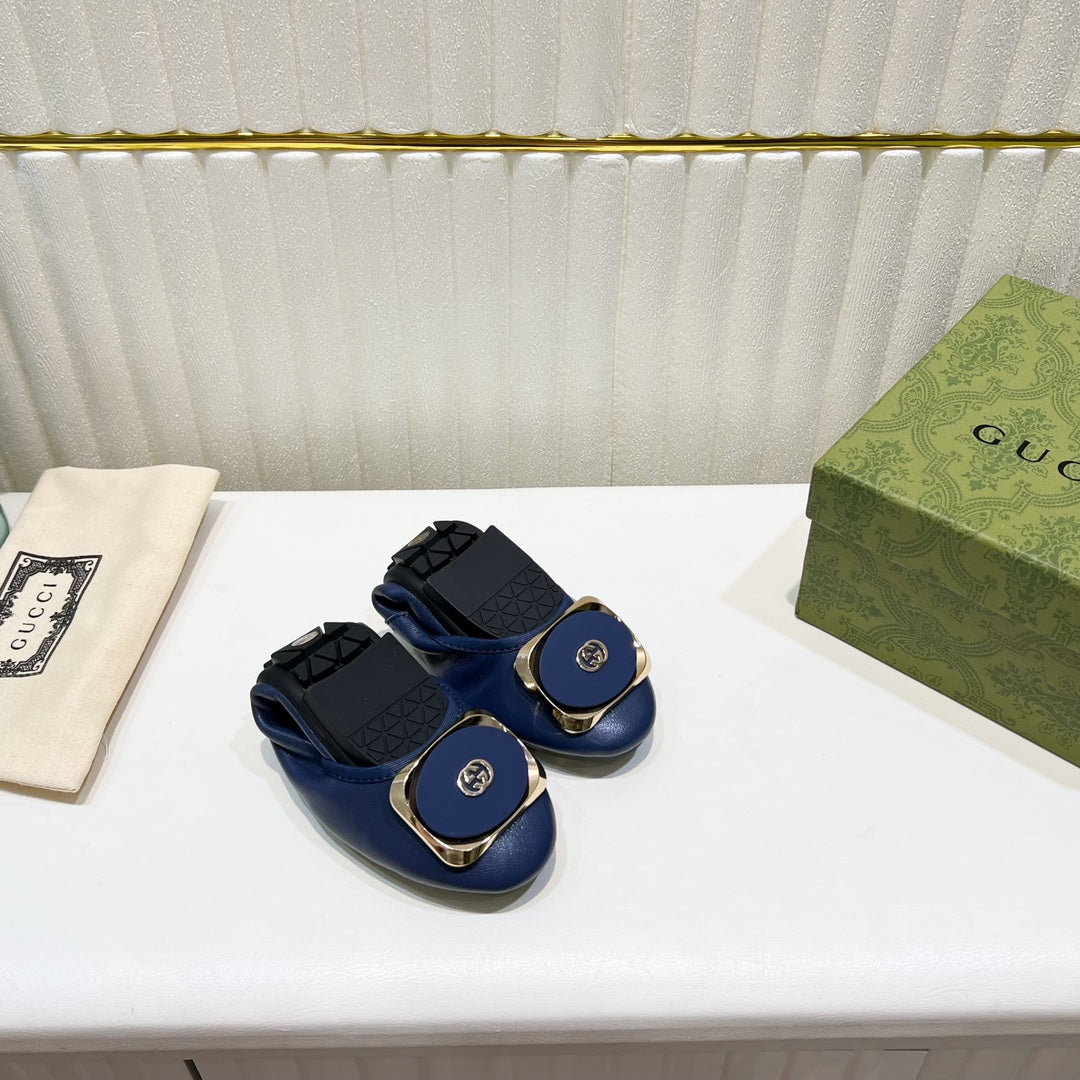 GG BALLET SUPER SLIM NAVY LAMBSKIN