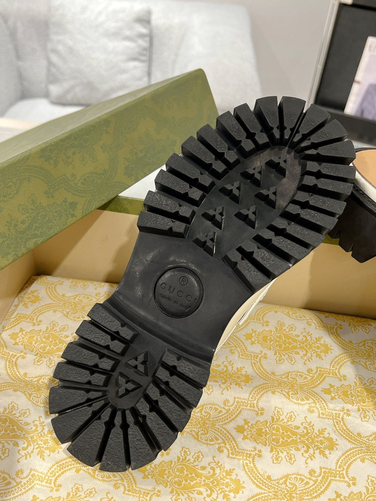 GG MULE WITH HORSEBIT WHITE CALFSKIN