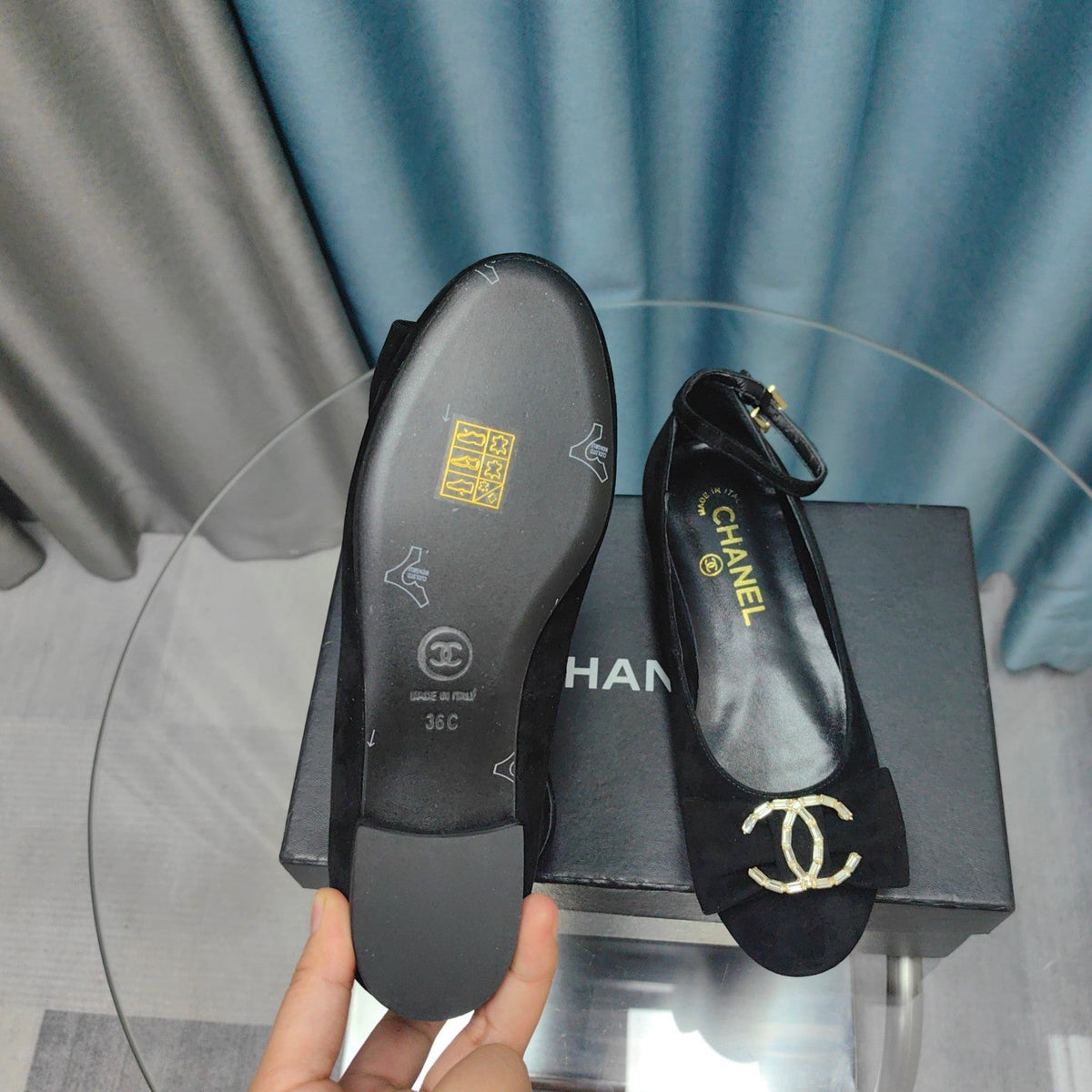 CC Mary Jane Black Bow Suede And Lambskin