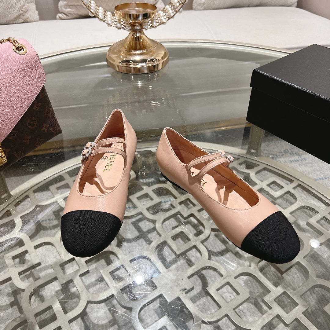 mary janes double buckle beige calfskin black grosgrain