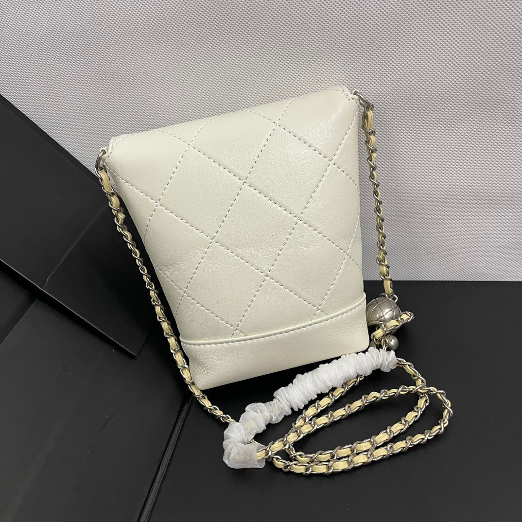 CC Phone Holder Bag 17cm Ivory Lambskin