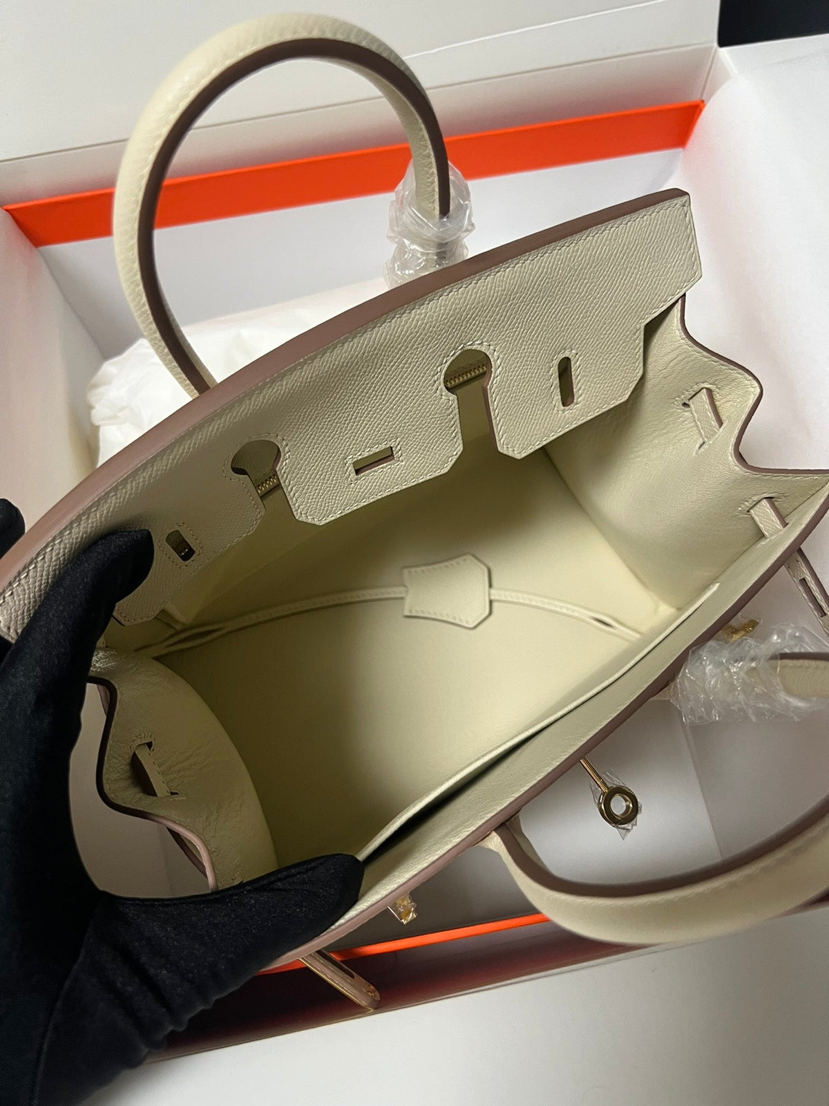 HM BIRKIN SELLIER CREAM EPSOM LEATHER GOLD HARDWARE