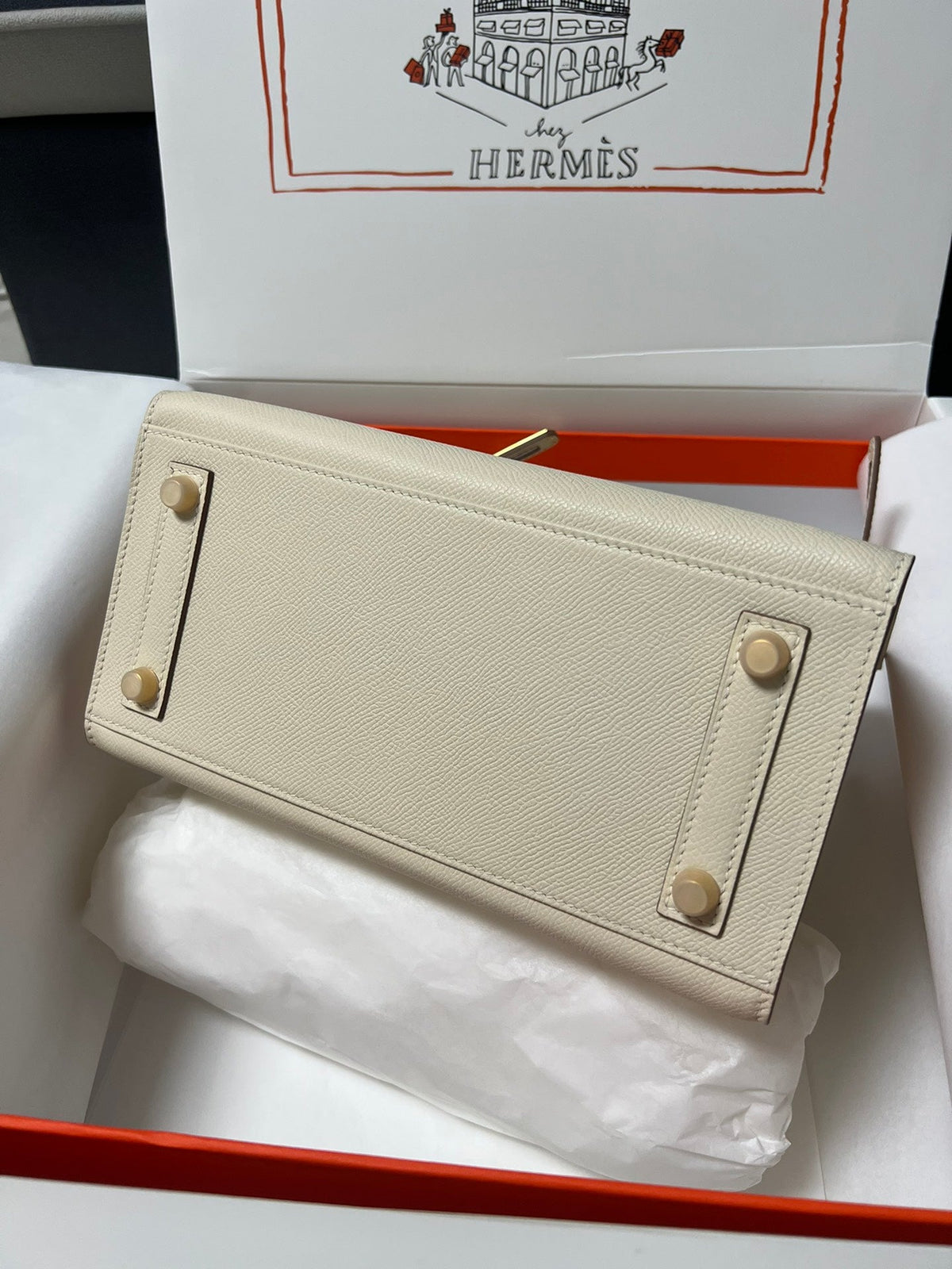 HM BIRKIN SELLIER CREAM EPSOM LEATHER GOLD HARDWARE