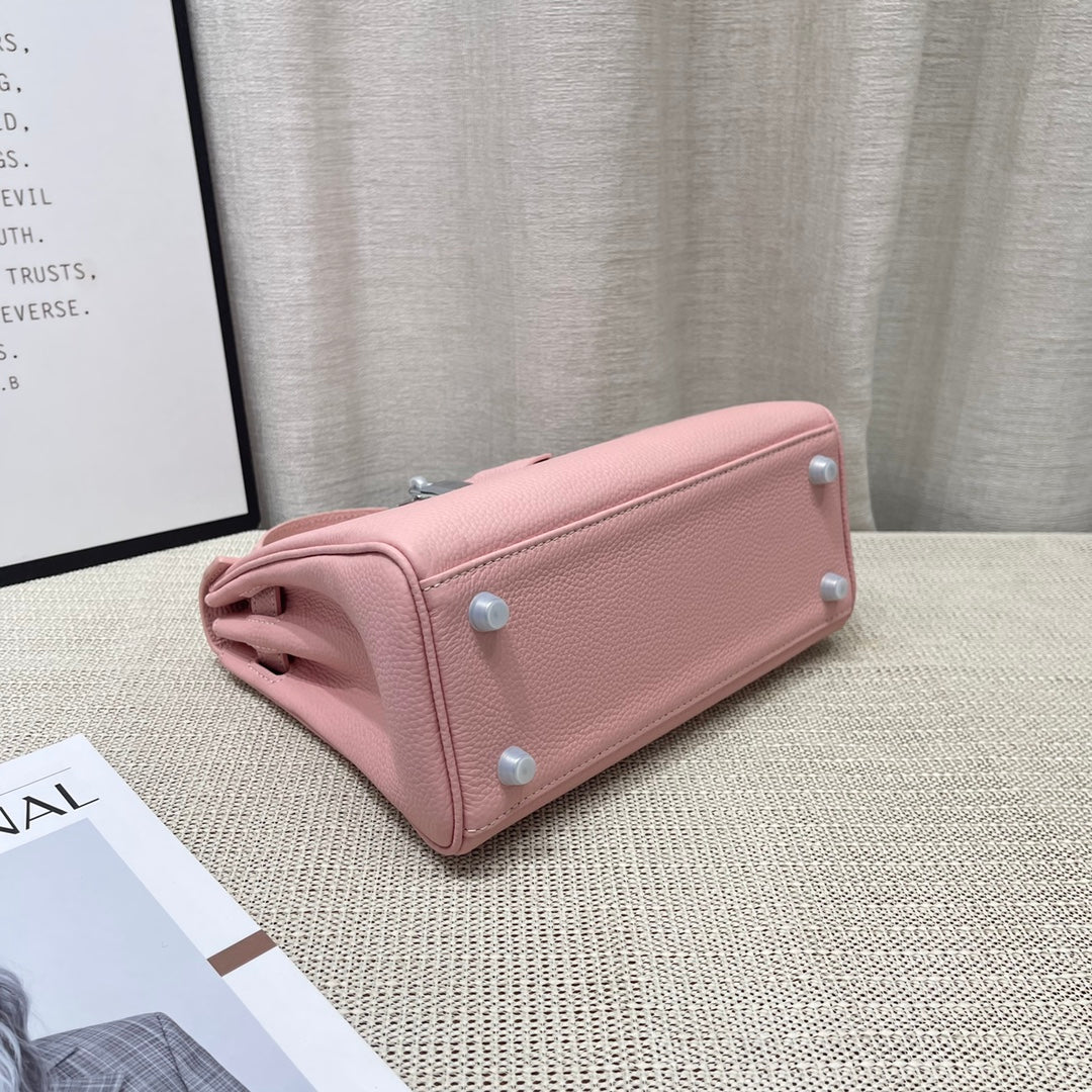 HM Kelly 25cm Pastel Pink Togo Leather Silver Hardware