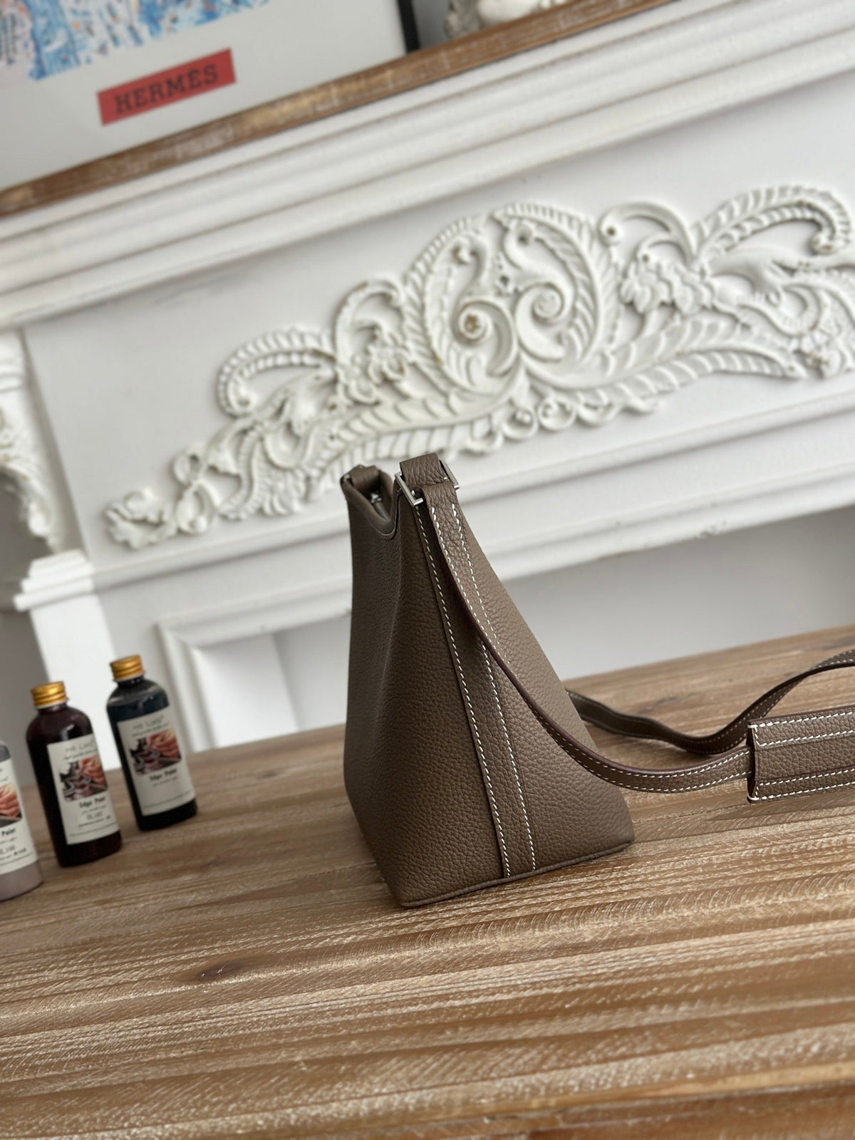 HM Berlingot Shoulder Bag Coffee Epsom Leather 270322