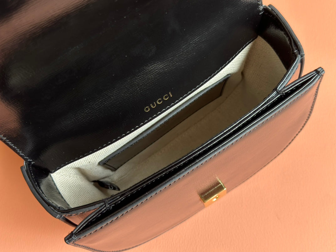Gucci Horsebit Bag Black Leather 239811