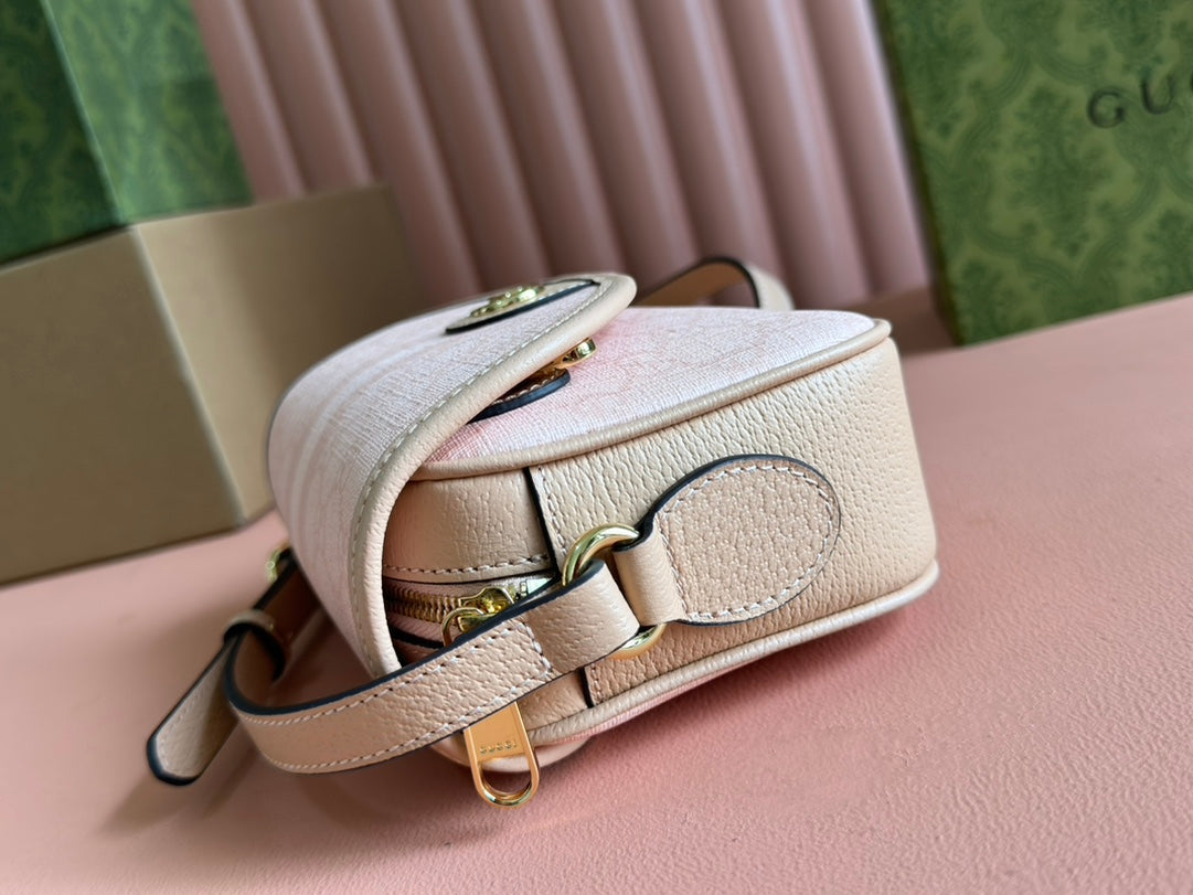 Gucci Ophidia 19cm Bag Pink Canvas 239919