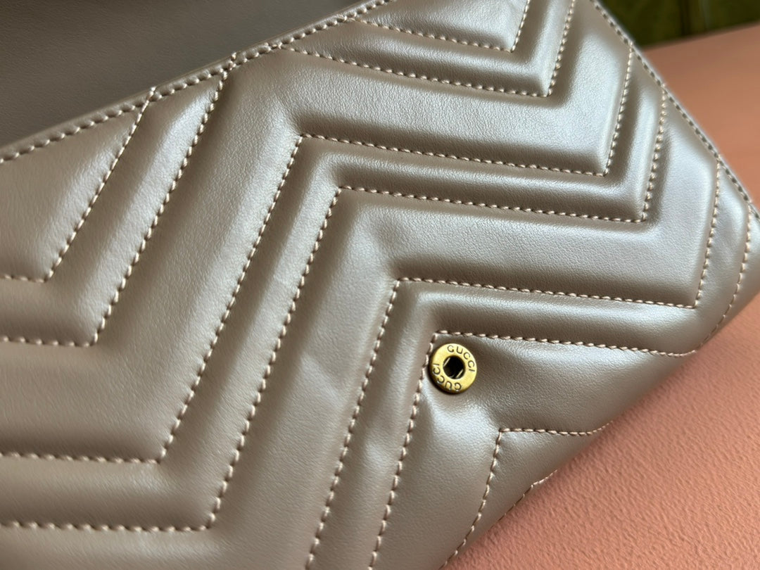 MARMONT SMALL SHOULDER BAG 20 IN LIGHT FAWN BEIGE LAMBSKIN GOLD HARDWARE