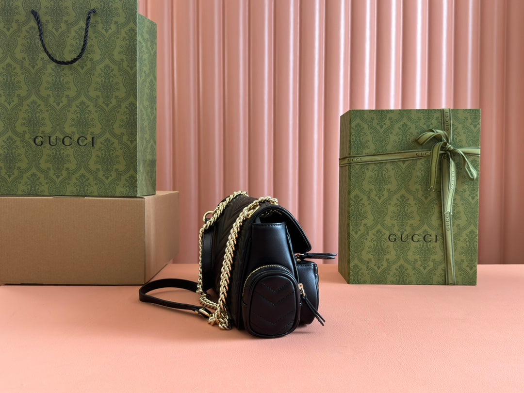 Gucci Marmont Bag Black Leather 244247