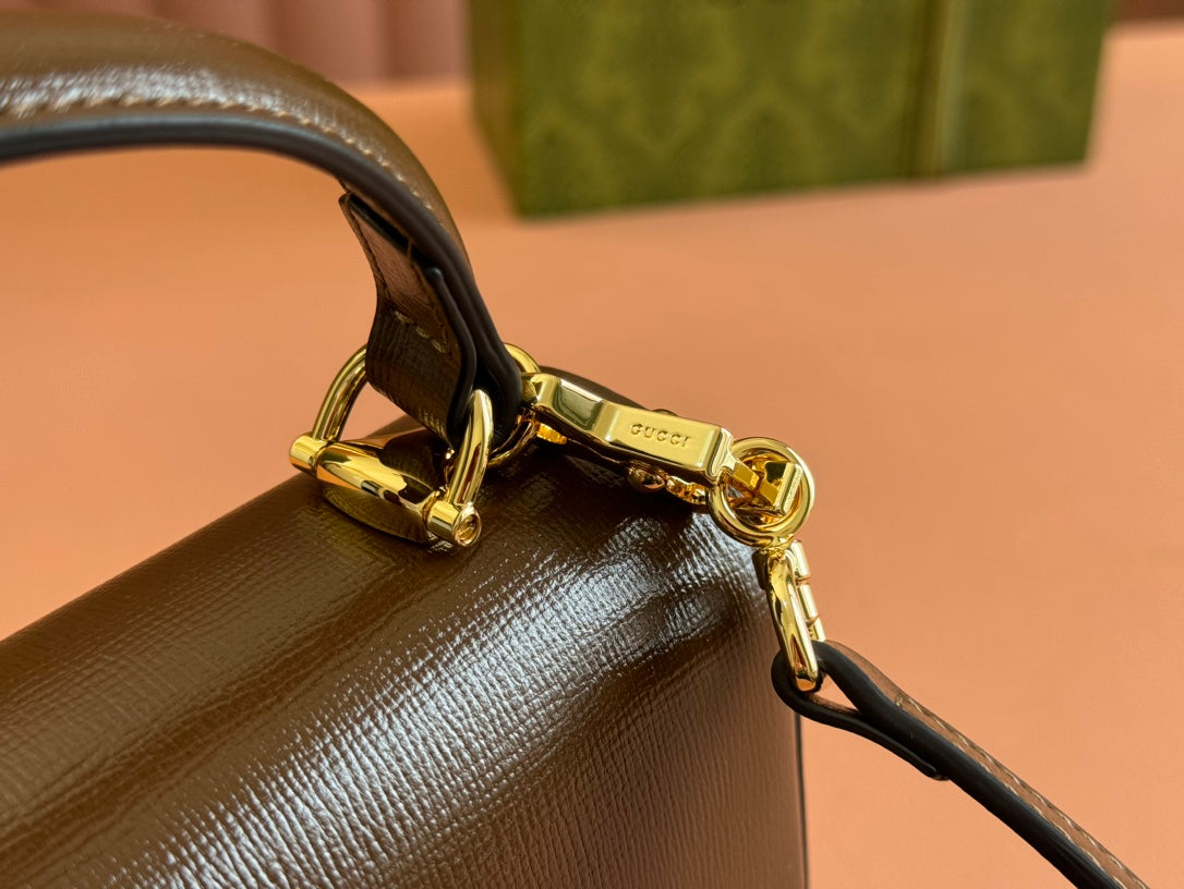 Gucci Horsebit Bag Brown Leather 239817