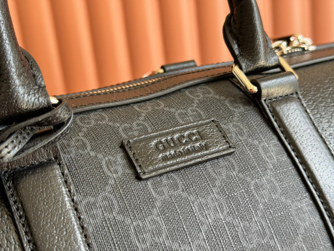 Gucci Duffle Bag 44 Black Canvas 239956