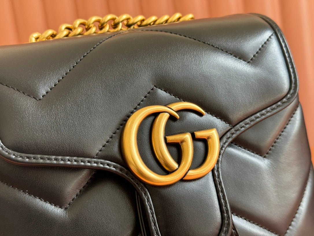 Gucci GG Marmont Backpack Black Leather 248169