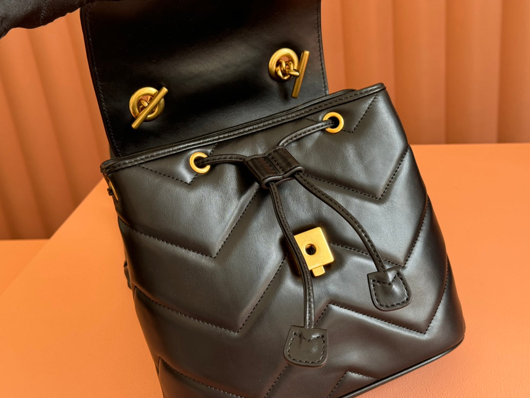 Gucci GG Marmont Backpack Black Leather 248169