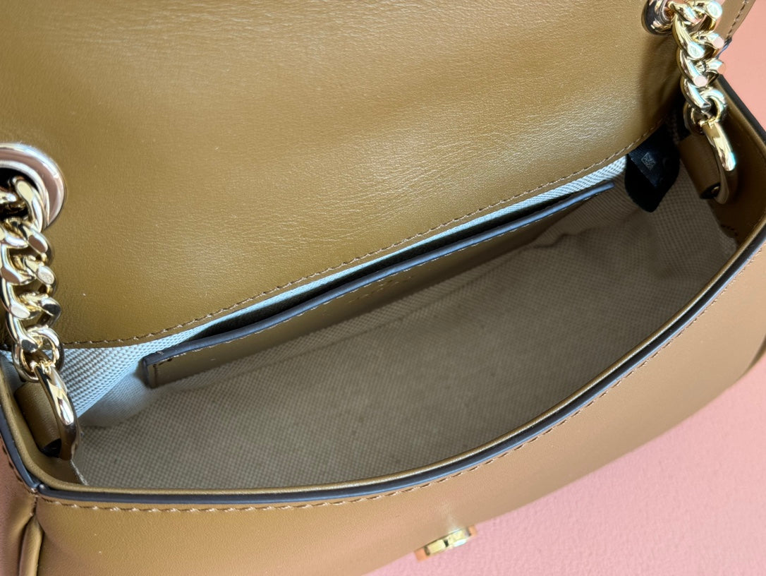 Gucci Blondie Handbag Brown Suede And Calfskin 272174