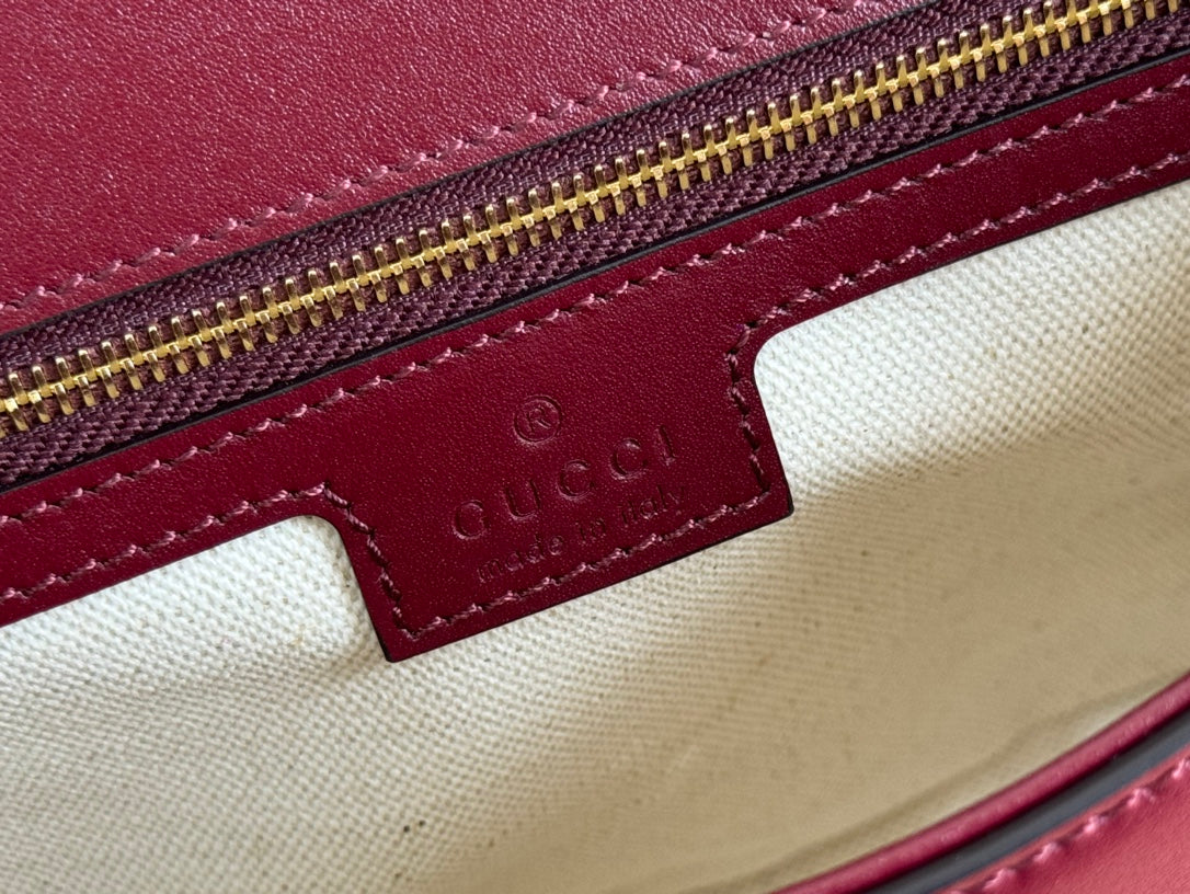 Gucci Blondie Small Shoulder Bag 26 Burgundy Calfskin 272180