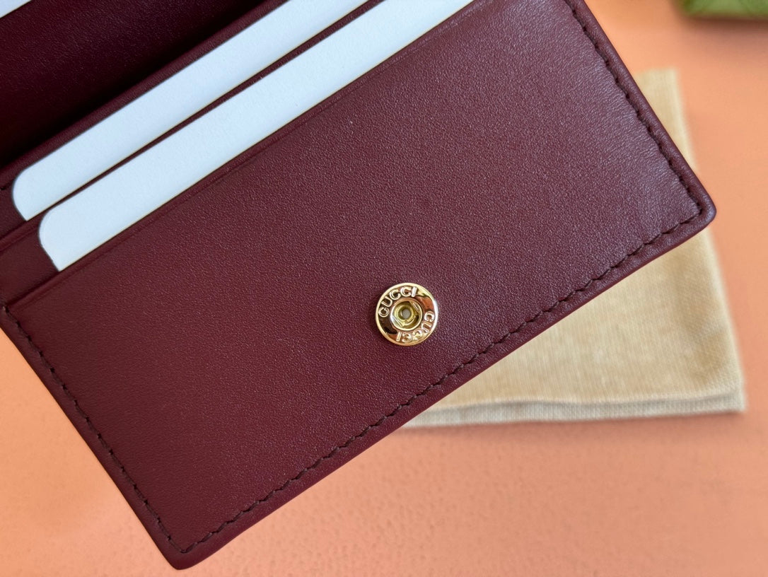 Gucci Horsebit 1995 Wallet Beige mix Rosso Ancora red Canvas 244277