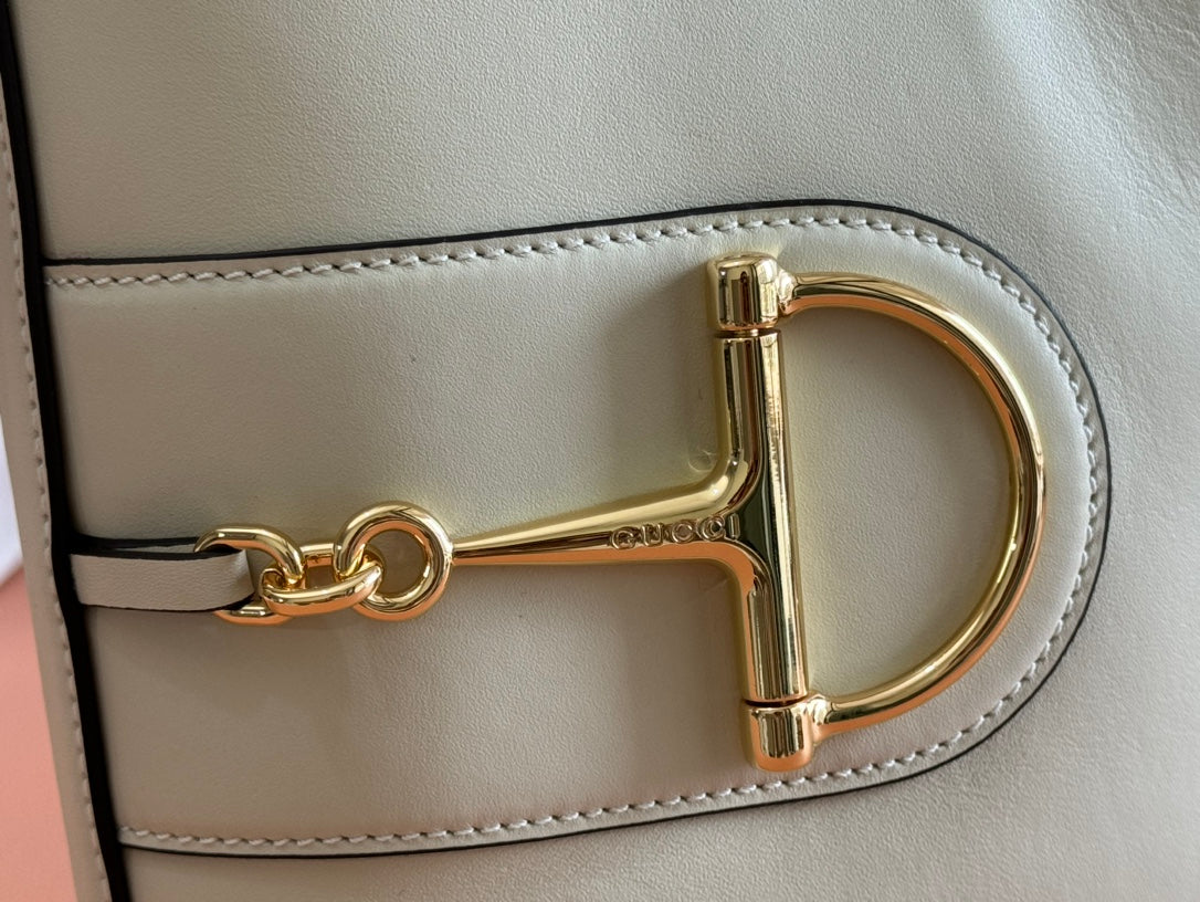 Gucci 73 Mini Bucket Bag White Smooth Leather 244429