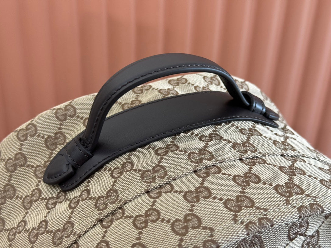 Gucci Backpack Beige mix Brown Canvas Leather 248446