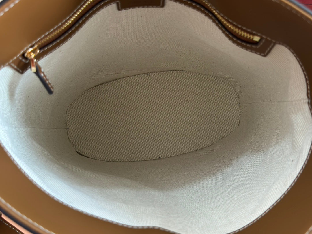 Gucci 73 Mini 27.5cm Bucket Bag Brown Smooth Leather 244436