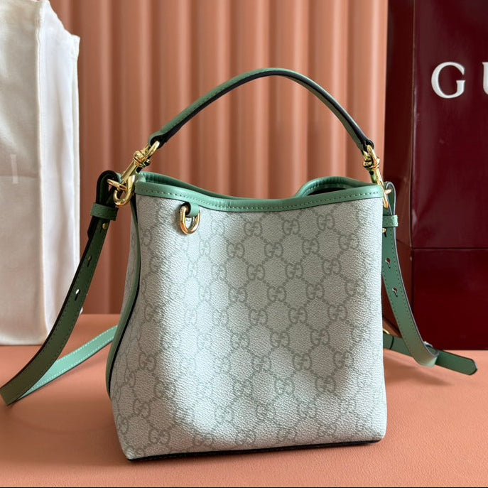 Gucci Ophidia 20.5cm Bag Green Canvas 244363
