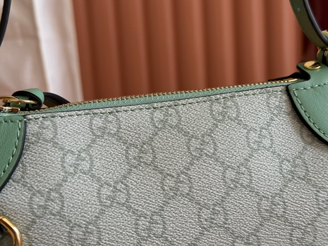 Gucci Ophidia 24.5cm Bag Green Canvas 244369