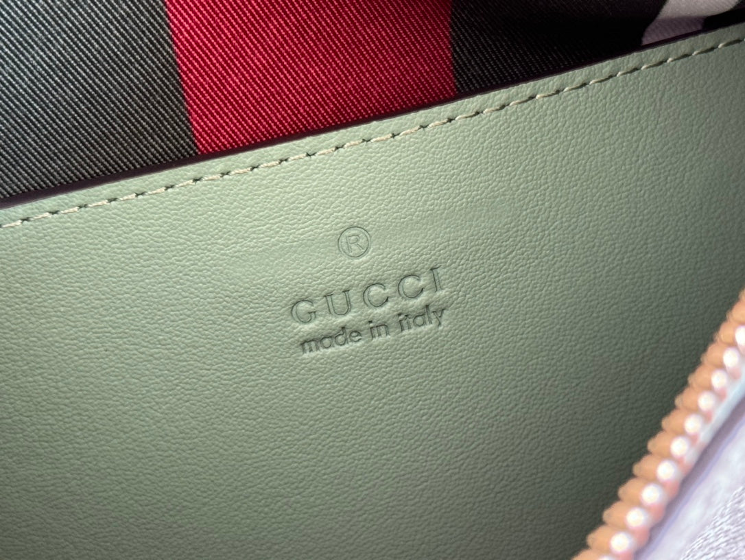 Gucci Ophidia 24.5cm Bag Green Canvas 244369