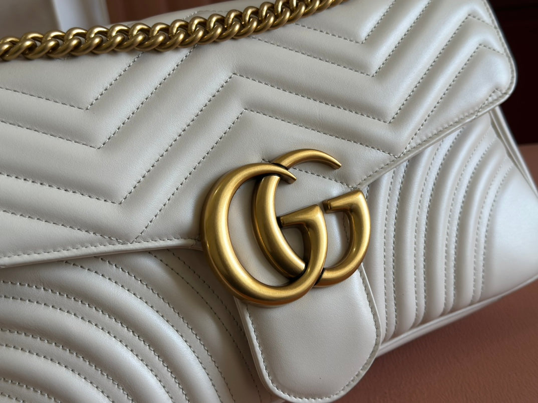 Gucci GG Marmont 31 Bag White Calfskin 248224