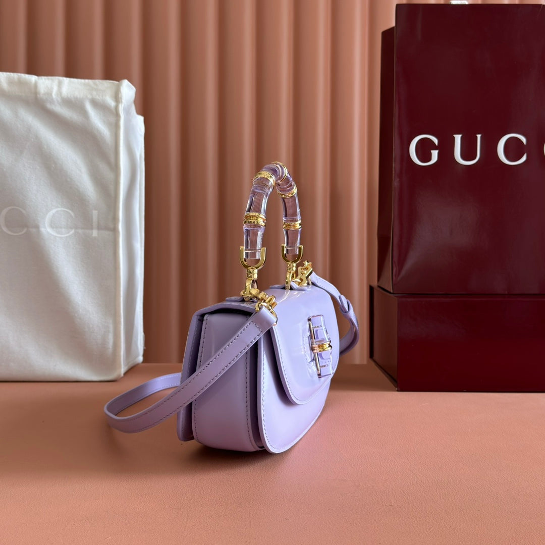 Gucci Bamboo Diva Bag Lilac Leather 251026