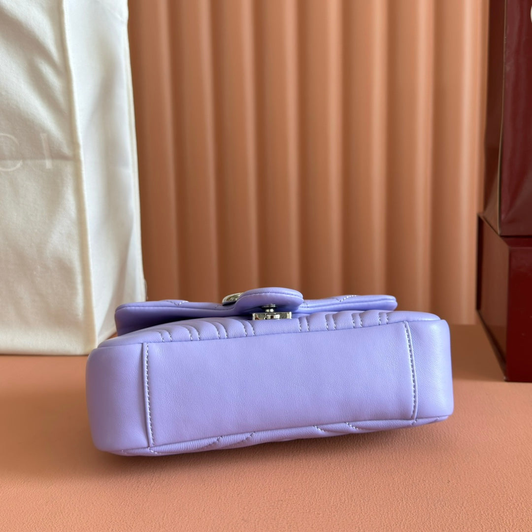 Gucci GG Marmont Bag Purple Sheepskin 250851