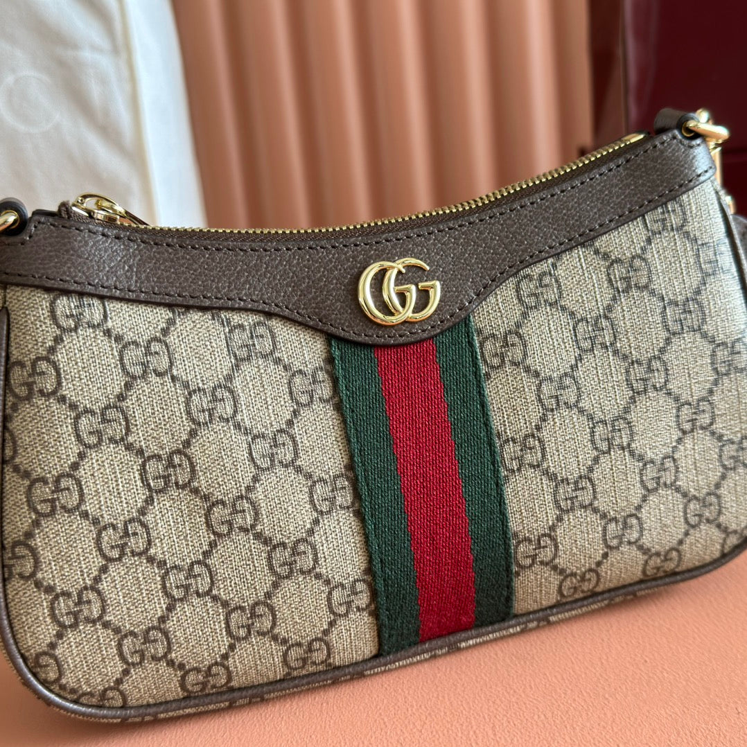 Gucci Ophidia 26cm Bag Ebony Brown Canvas 255298