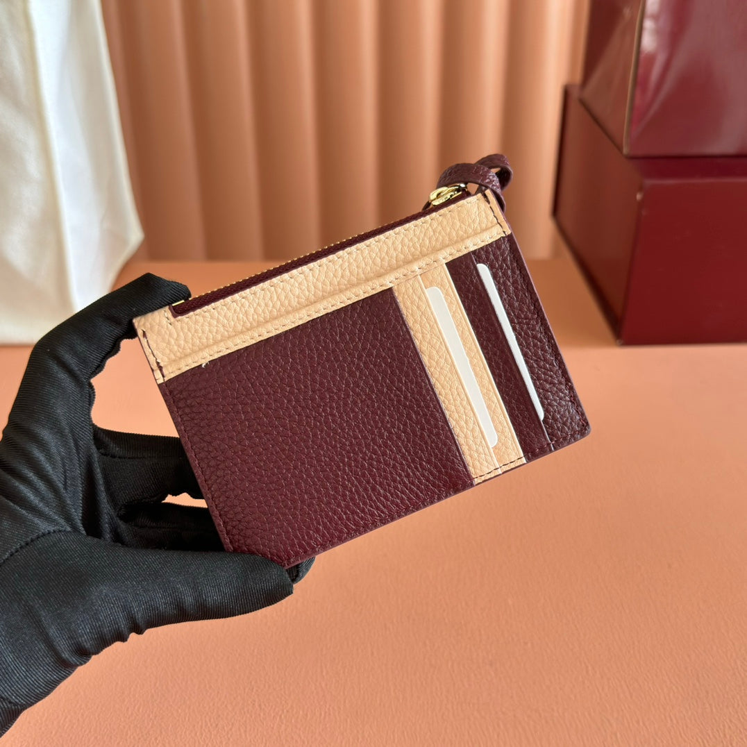 GG Marmont Zip Key Pouch Rosso Ancora Red Leather 255159