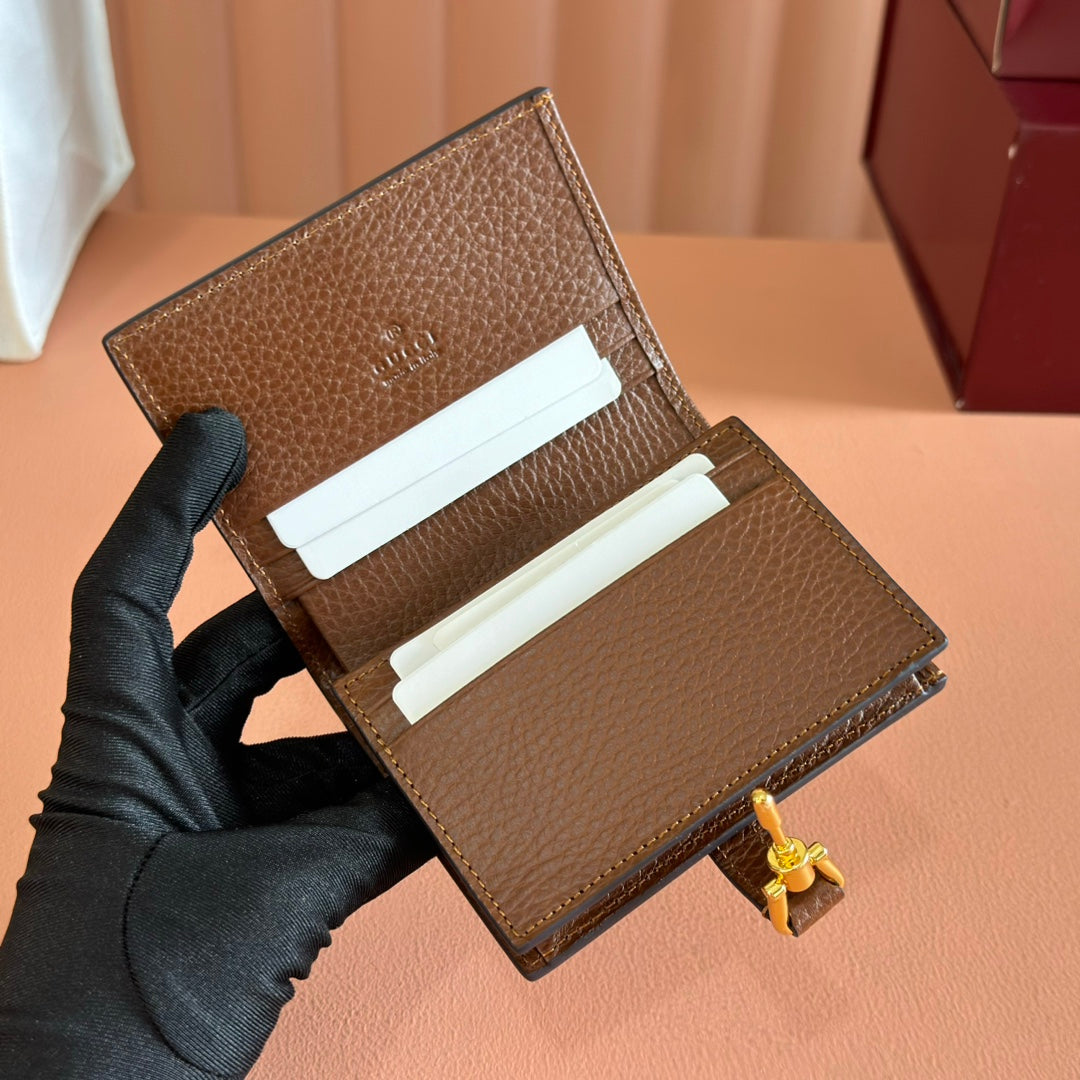 Gucci Jackie Wallet Blue Brown Canvas Leather 255172