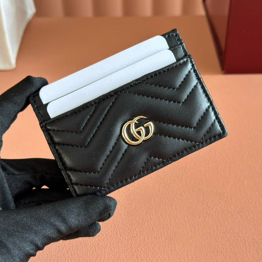 Gucci Marmont Card Wallet Black Calfskin 254958