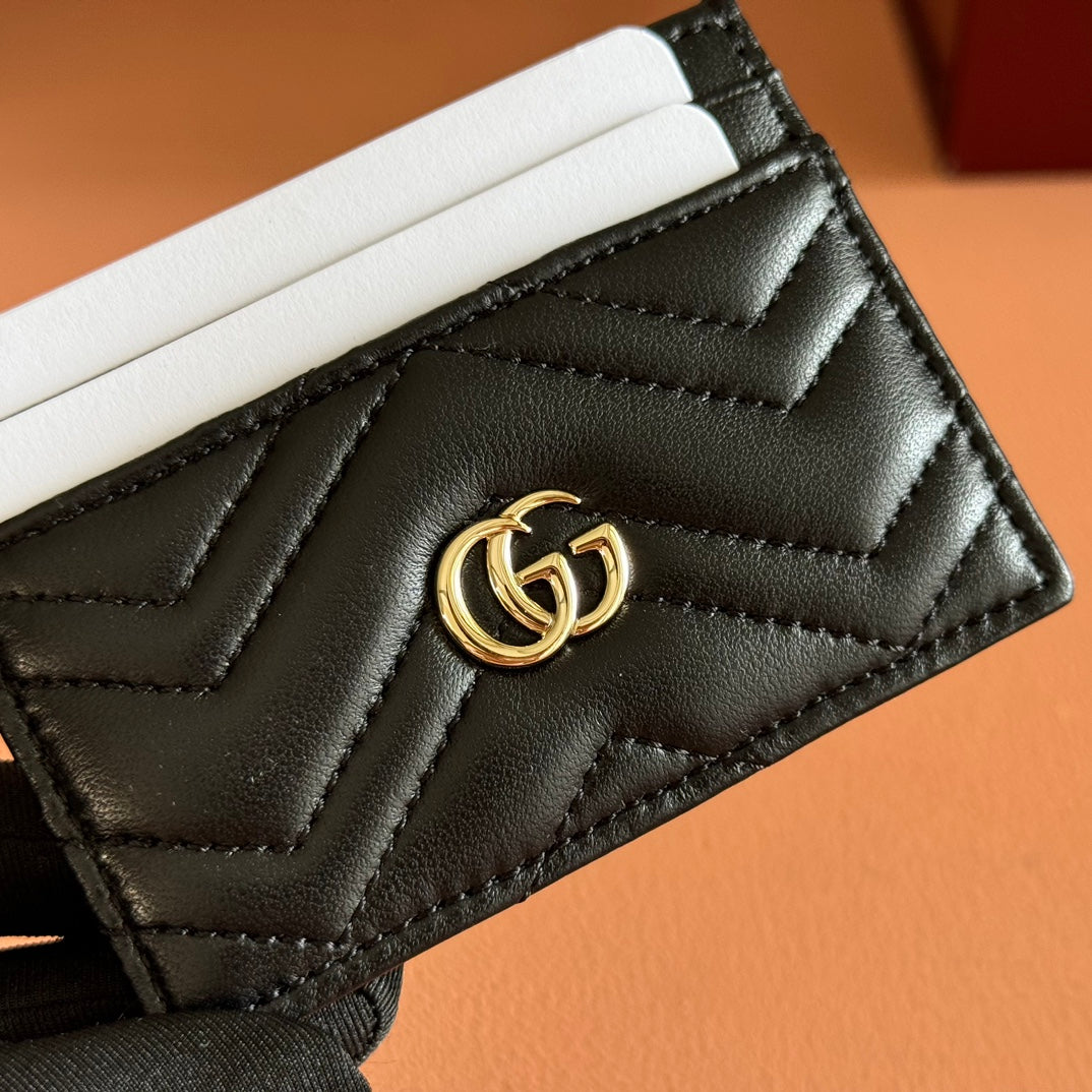 Gucci Marmont Card Wallet Black Calfskin 254958