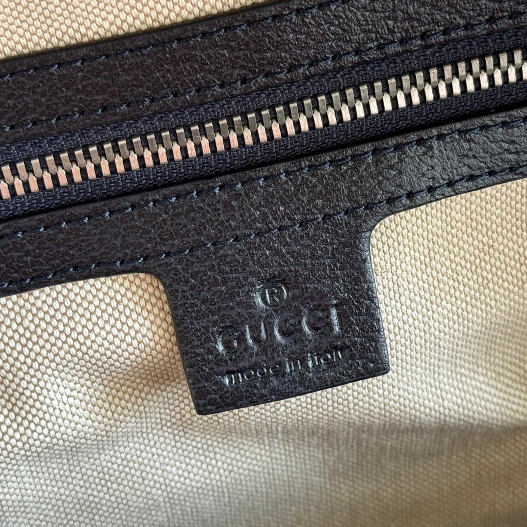 GG Small Ophidia Backpack Beige & Black GG Monogram Fabric 272185