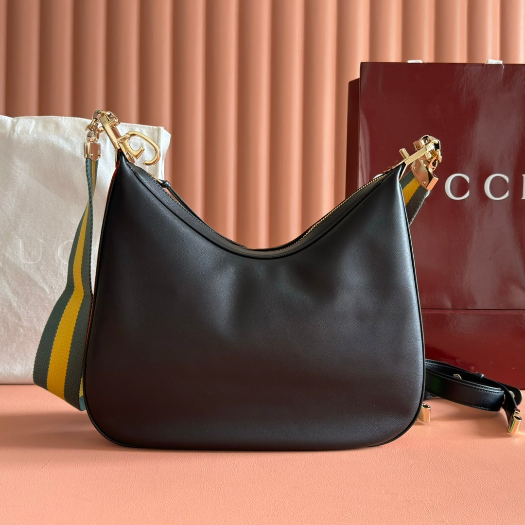 Gucci Attache Large Shoulder Bag 35cm Black Leather